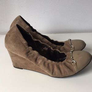 AGL Ballet Wedge Pumps, Tan / Taupe color - 38.5/8